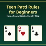Teen Patti rules for beginners shown with three playing cards
